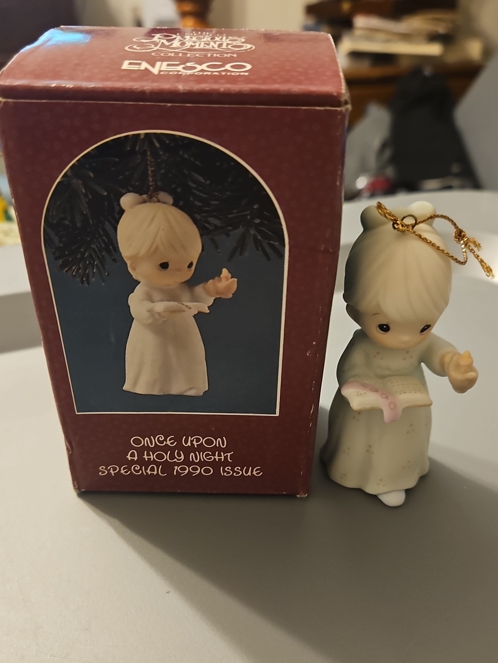 Enesco Precious Moment Special Issue 1990 "Once Upon A Holy Night" Ornament